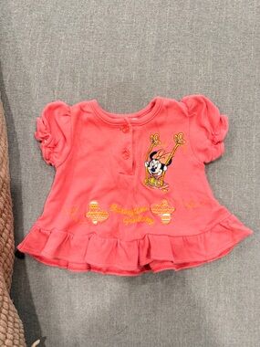 Vintage Y2K Disney Babies Minnie Mouse Embroidered Ruffle Top 3-6 Months